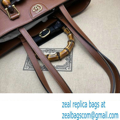 Gucci leather Diana medium tote bag 750394 Brown 2023
