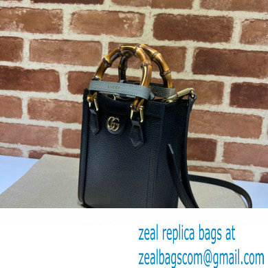 Gucci leather Diana mini tote bag 739079 Black 2023