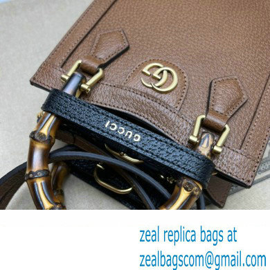 Gucci leather Diana mini tote bag 739079 Brown 2023 - Click Image to Close