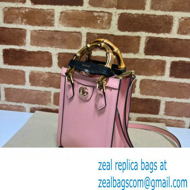 Gucci leather Diana mini tote bag 739079 Pink 2023