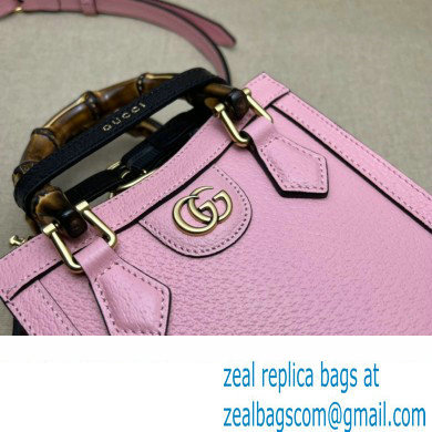 Gucci leather Diana mini tote bag 739079 Pink 2023