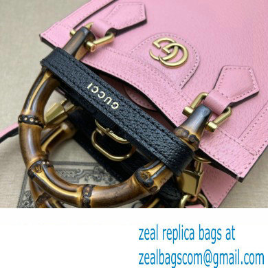 Gucci leather Diana mini tote bag 739079 Pink 2023