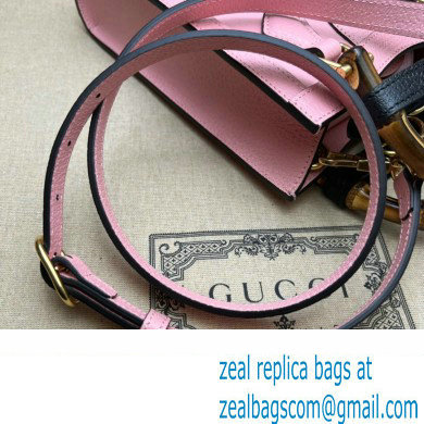 Gucci leather Diana mini tote bag 739079 Pink 2023 - Click Image to Close
