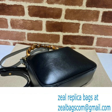 Gucci leather Diana small shoulder bag 746251 Black 2023 - Click Image to Close