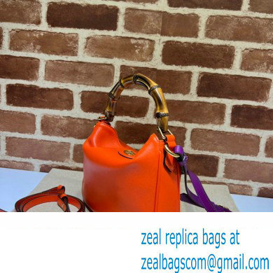 Gucci leather Diana small shoulder bag 746251 Orange 2023