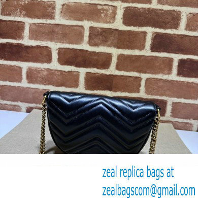 Gucci leather GG Marmont matelasse chain mini bag 746431 Black 2023 - Click Image to Close