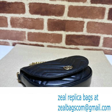 Gucci leather GG Marmont matelasse chain mini bag 746431 Black 2023 - Click Image to Close