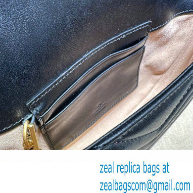 Gucci leather GG Marmont matelasse chain mini bag 746431 Black 2023