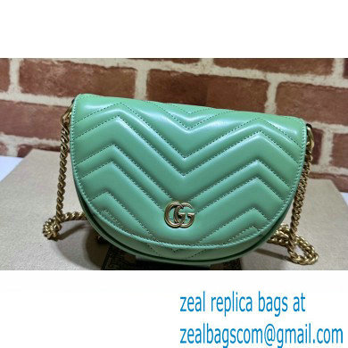 Gucci leather GG Marmont matelasse chain mini bag 746431 Light Green 2023 - Click Image to Close