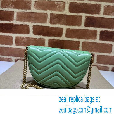 Gucci leather GG Marmont matelasse chain mini bag 746431 Light Green 2023 - Click Image to Close