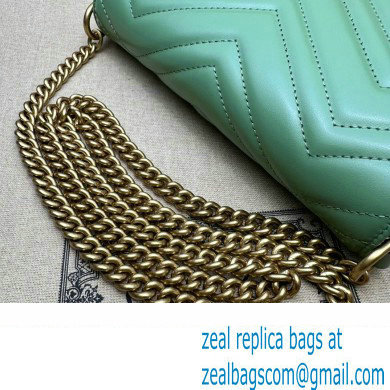 Gucci leather GG Marmont matelasse chain mini bag 746431 Light Green 2023 - Click Image to Close