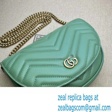 Gucci leather GG Marmont matelasse chain mini bag 746431 Light Green 2023 - Click Image to Close