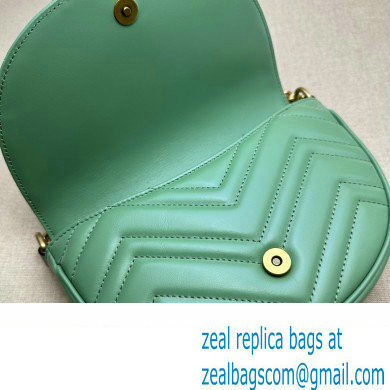 Gucci leather GG Marmont matelasse chain mini bag 746431 Light Green 2023 - Click Image to Close