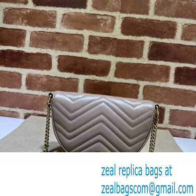 Gucci leather GG Marmont matelasse chain mini bag 746431 Nude 2023 - Click Image to Close