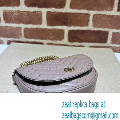 Gucci leather GG Marmont matelasse chain mini bag 746431 Nude 2023 - Click Image to Close