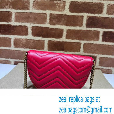 Gucci leather GG Marmont matelasse chain mini bag 746431 Red 2023 - Click Image to Close