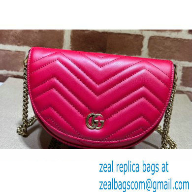 Gucci leather GG Marmont matelasse chain mini bag 746431 Red 2023