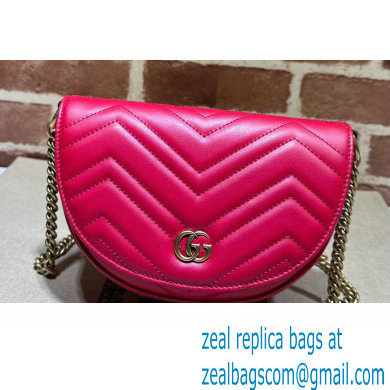 Gucci leather GG Marmont matelasse chain mini bag 746431 Red 2023 - Click Image to Close