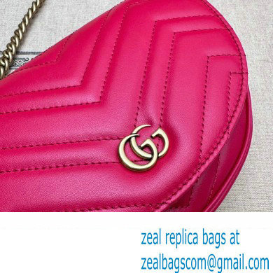 Gucci leather GG Marmont matelasse chain mini bag 746431 Red 2023 - Click Image to Close
