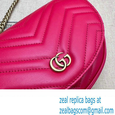 Gucci leather GG Marmont matelasse chain mini bag 746431 Red 2023