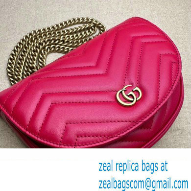 Gucci leather GG Marmont matelasse chain mini bag 746431 Red 2023