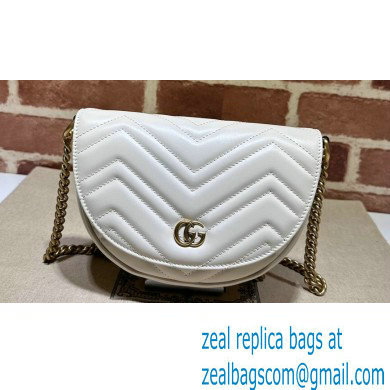 Gucci leather GG Marmont matelasse chain mini bag 746431 White 2023 - Click Image to Close