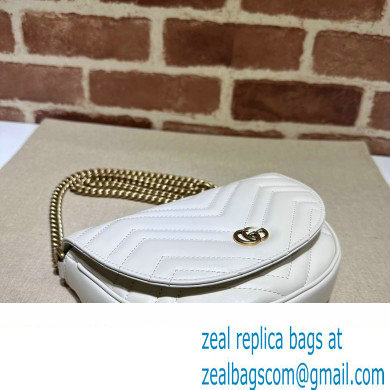 Gucci leather GG Marmont matelasse chain mini bag 746431 White 2023 - Click Image to Close