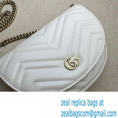 Gucci leather GG Marmont matelasse chain mini bag 746431 White 2023 - Click Image to Close