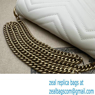 Gucci leather GG Marmont matelasse chain mini bag 746431 White 2023 - Click Image to Close