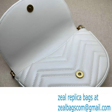 Gucci leather GG Marmont matelasse chain mini bag 746431 White 2023 - Click Image to Close