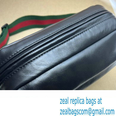 Gucci leather Shoulder bag with tonal Double G 725696 Black 2023 - Click Image to Close