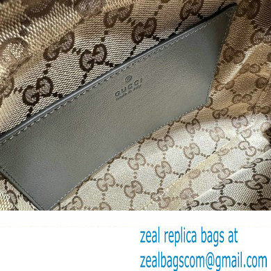 Gucci leather Shoulder bag with tonal Double G 725696 Gray 2023 - Click Image to Close