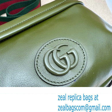 Gucci leather Shoulder bag with tonal Double G 725696 Green 2023