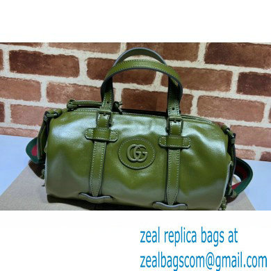 Gucci leather Small duffle bag with tonal Double G 725701 Green 2023 - Click Image to Close