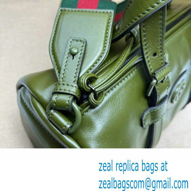Gucci leather Small duffle bag with tonal Double G 725701 Green 2023 - Click Image to Close