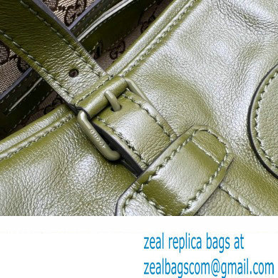 Gucci leather Small duffle bag with tonal Double G 725701 Green 2023 - Click Image to Close