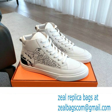 Hermes District High-top Women/Men Sneakers 06 2023 - Click Image to Close