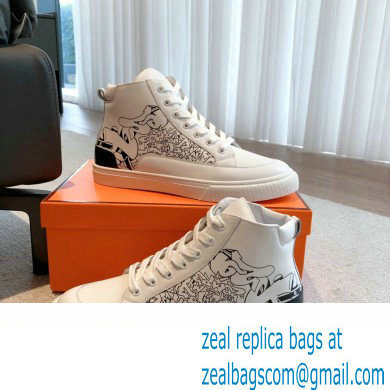 Hermes District High-top Women/Men Sneakers 06 2023 - Click Image to Close