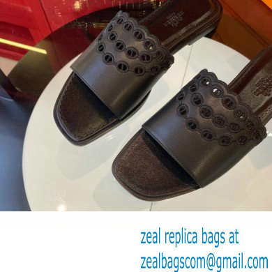 Hermes Gaelle sandal in calfskin black 2023