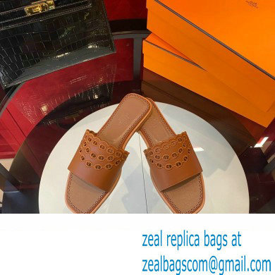 Hermes Gaelle sandal in calfskin tan 2023 - Click Image to Close