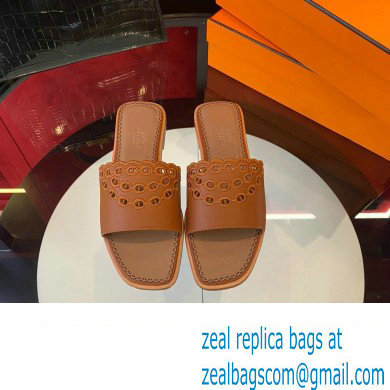 Hermes Gaelle sandal in calfskin tan 2023 - Click Image to Close