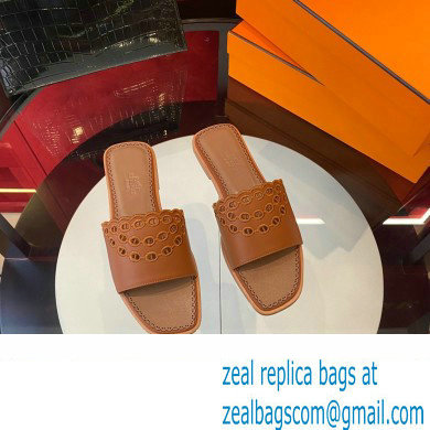 Hermes Gaelle sandal in calfskin tan 2023 - Click Image to Close