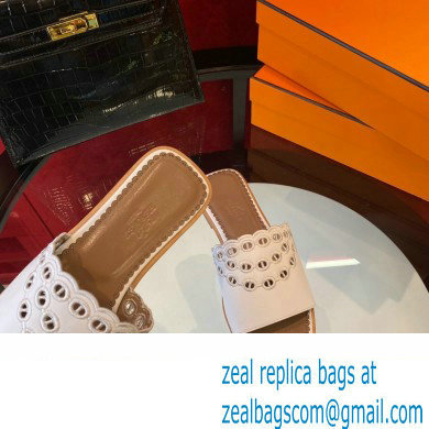 Hermes Gaelle sandal in calfskin white 2023 - Click Image to Close