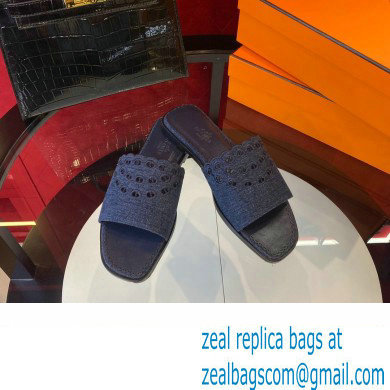 Hermes Gaelle sandal in denim bleu brut / marine 2023