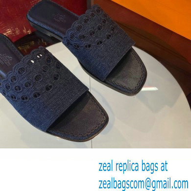 Hermes Gaelle sandal in denim bleu brut / marine 2023 - Click Image to Close