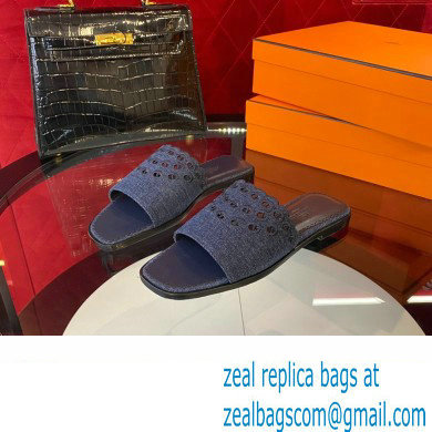 Hermes Gaelle sandal in denim bleu brut / marine 2023 - Click Image to Close