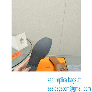 Hermes Giulia FLAT sandal in calfskin tan 2023
