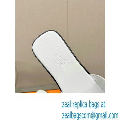 Hermes Giulia FLAT sandal in calfskin white 2023