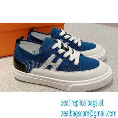 Hermes Knit and calfskin Deep Women/Men Sneakers 01 2023 - Click Image to Close