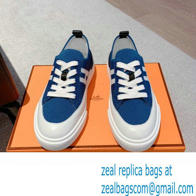 Hermes Knit and calfskin Deep Women/Men Sneakers 01 2023